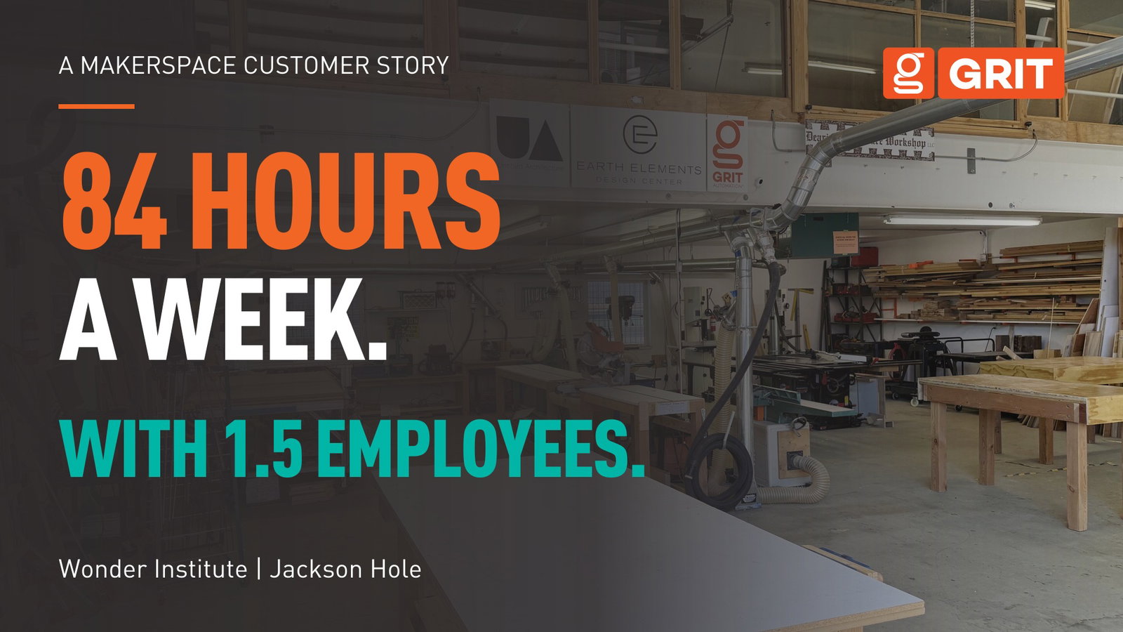Wonder Institute makerspace: 84 hours a week with 1.5 employees.